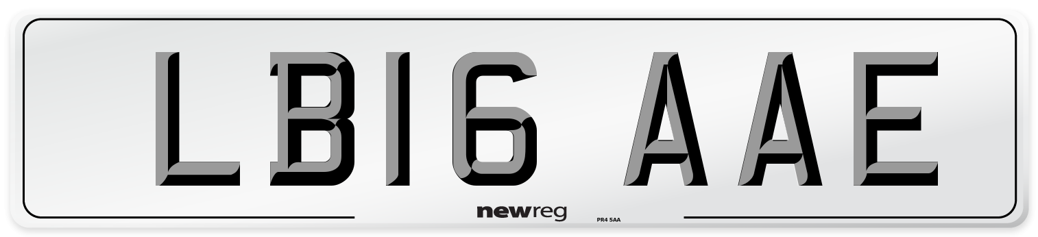 LB16 AAE Number Plate from New Reg